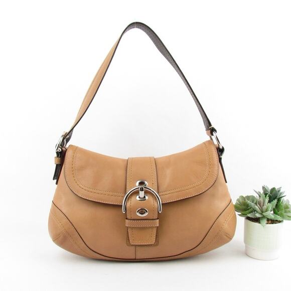 Coach Vintage Soho Tan Leather Buckle Flap Bag - Picture 1 of 10